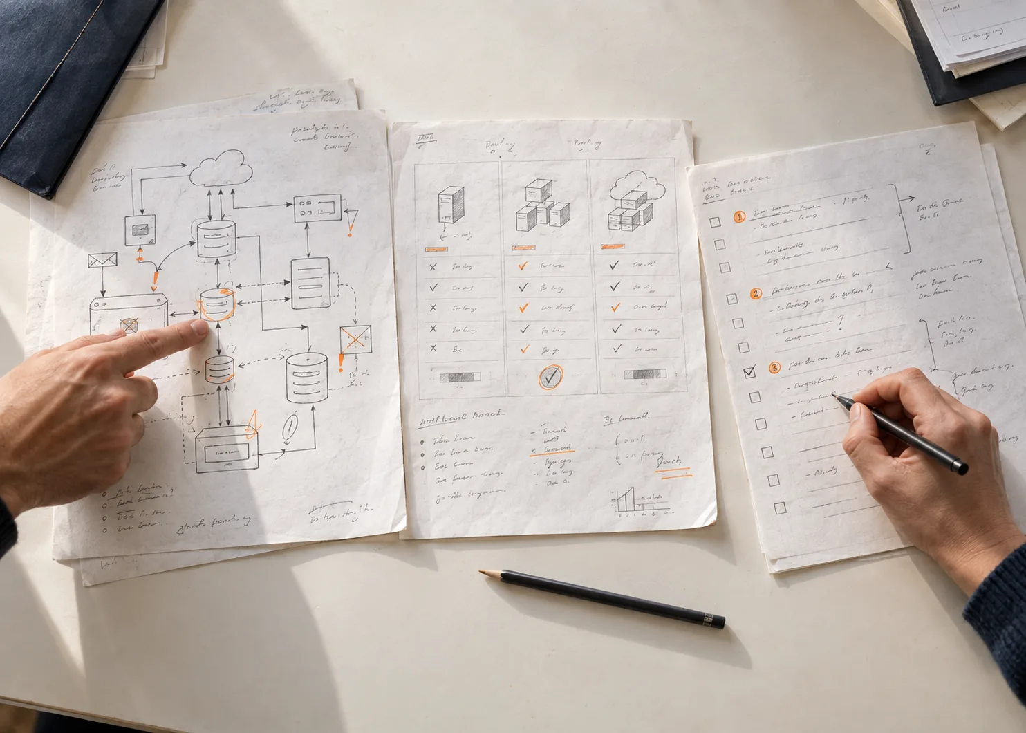 Advisory block — mapping architecture and strategy on paper