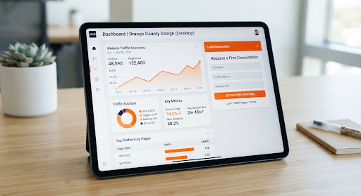 Analytics dashboard showing upward trending conversion metrics